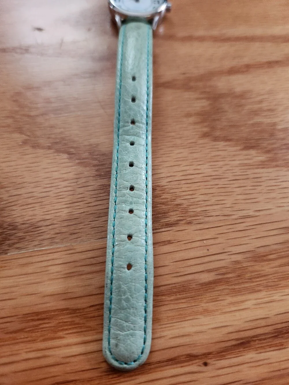 Timex Indiglo WR 30m Mint Green Leather Strap Watch with Silver Case